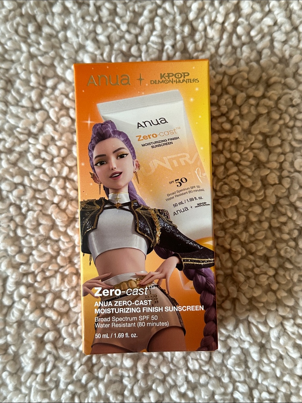 Anua + KPop Demon Hunters Zero-Cast Moisturizing Finish Sunscreen SPF 50